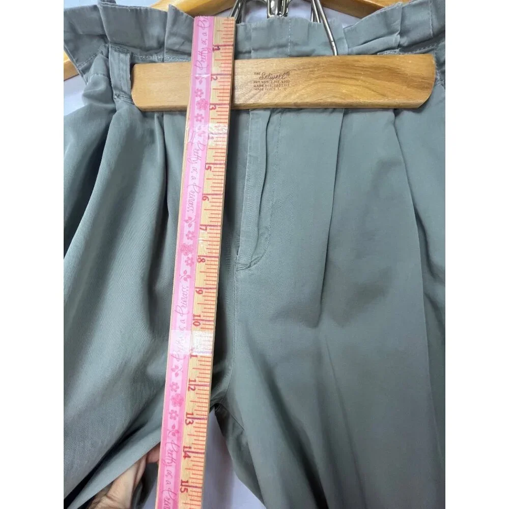 Sage Green Paperbag Waist Pants Everlane Organic Cotton Pull On Size S